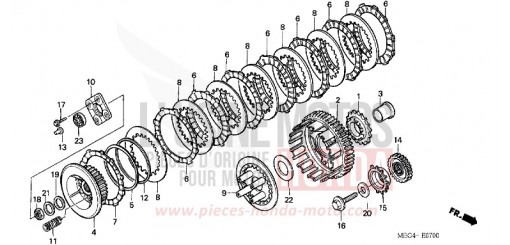 EMBRAYAGE VT750C7 de 2007
